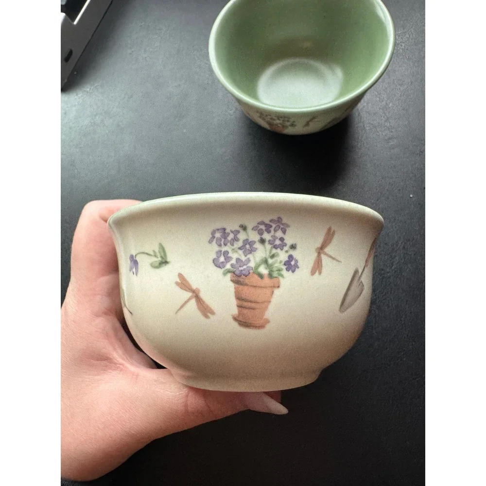 90s Vintage Pfaltzgraff Naturewood dessert bowl set of 2 Cottagecore Garden Boho